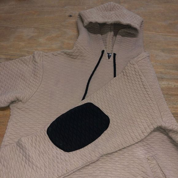 Barstool Sports Hoodie Unisex Beige Quilted Sweatshirt Size XL - Picture 7 of 14